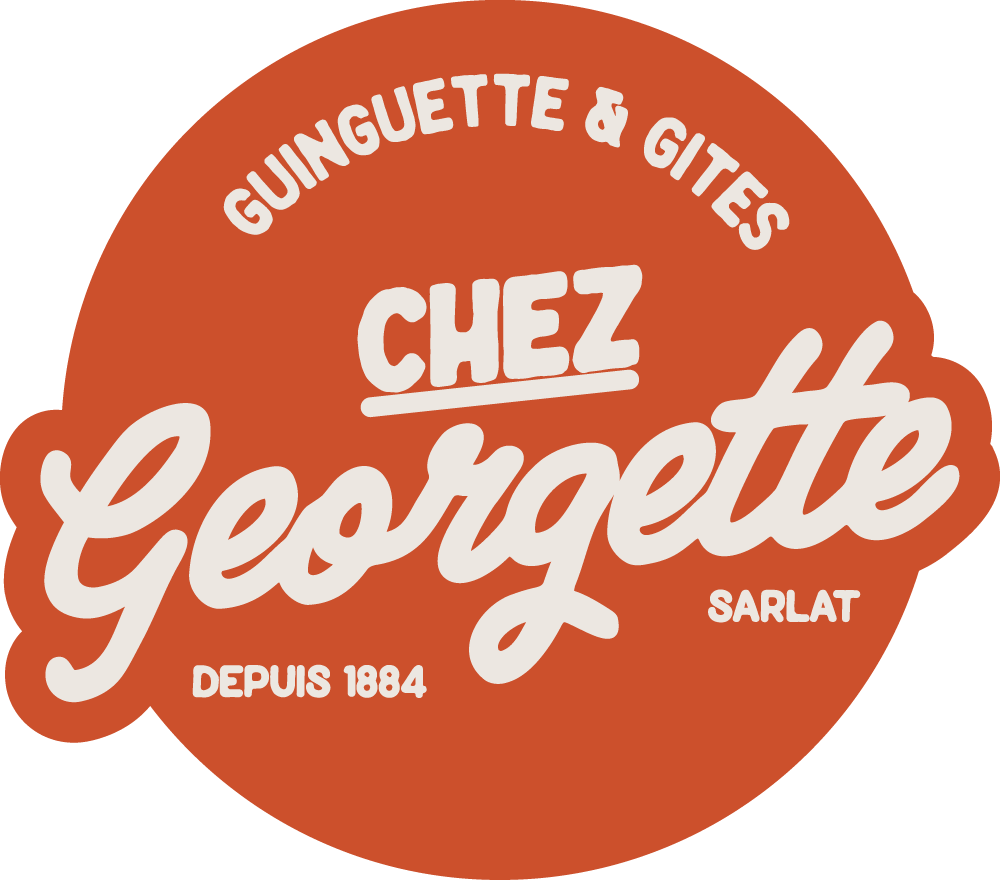 logo variante fond rouge chez georgette restaurant gite sarlat perigord