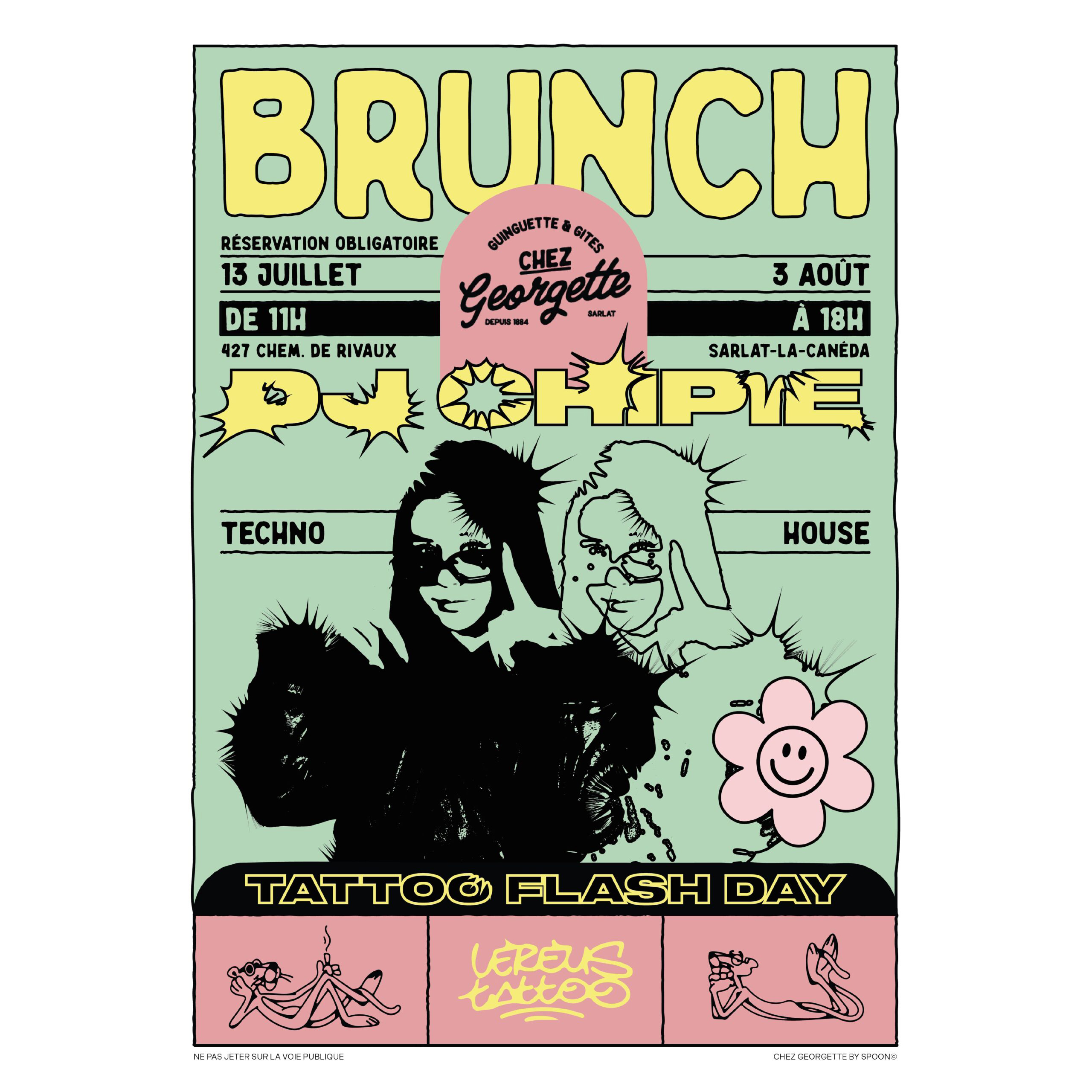 evenement chipie ambiance techno house brunch sarlat perigord chez georgette scaled